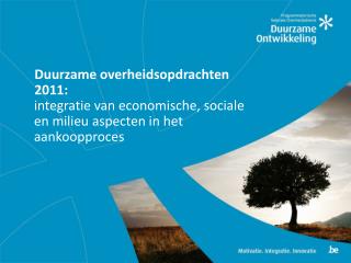 Duurzame overheidsopdrachten 2011: