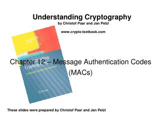 Chapter 12 – Message Authentication Codes (MACs)