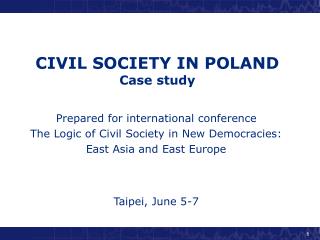 CIVIL SOCIETY IN POLAND Case study