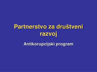 Partnerstvo za dru š tveni razvoj