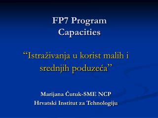 FP7 Program Capacities
