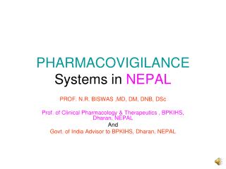 PHARMACOVIGILANCE Systems in NEPAL