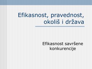 Efikasnost, pravednost, okoliš i država