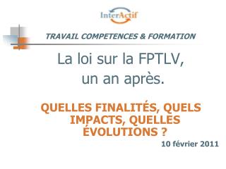 TRAVAIL COMPETENCES &amp; FORMATION
