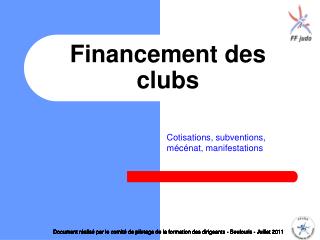 Financement des clubs