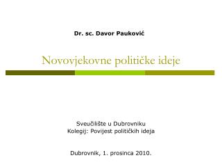 Novovjekovne političke ideje