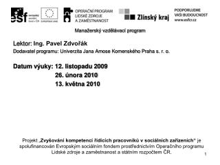 FINANCE A FINANČNÍ PRODUKTY Manažerský vzdělávací program