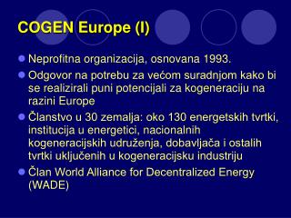 COGEN Europe (I)