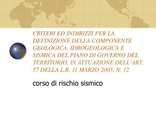 corso di rischio sismico