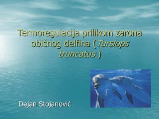 Termoregulacija prilikom zarona običnog delfina ( Tursiops truncatus )