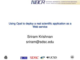 Using Opal to deploy a real scientific application as a Web service
