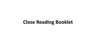 Close Reading Booklet