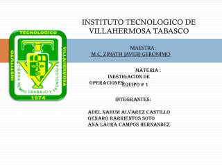 INSTITUTO TECNOLOGICO DE VILLAHERMOSA TABASCO