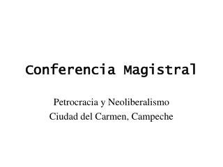 Conferencia Magistral