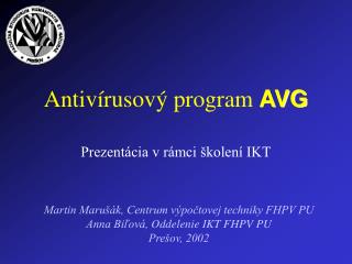 Antiv írusový program AVG