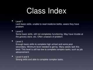 Class Index