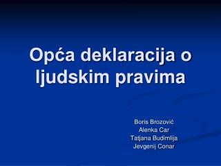 Opća deklaracija o ljudskim pravima