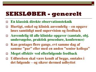 SEKSLØBER - generelt