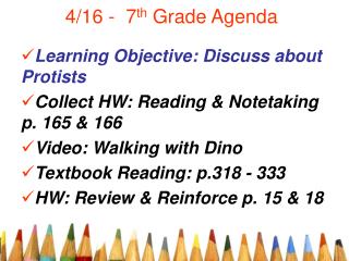 4/16 - 7 th Grade Agenda