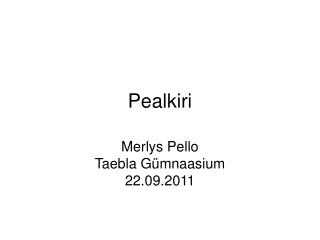 Pealkiri