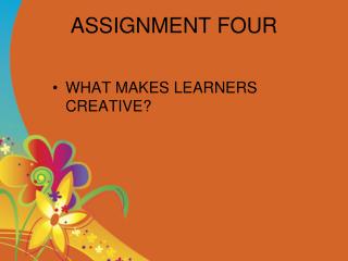 ASSIGNMENT FOUR