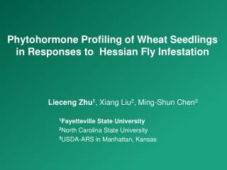 Phytohormone Profiling of Wheat Seedlings in Responses to Hessian Fly Infestation