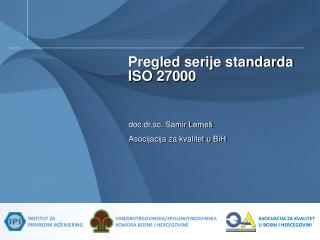 Pregled serije standarda ISO 27000