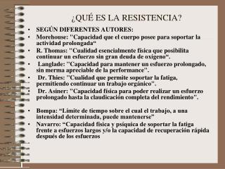 ¿QUÉ ES LA RESISTENCIA?