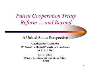 Patent Cooperation Treaty Reform … and Beyond