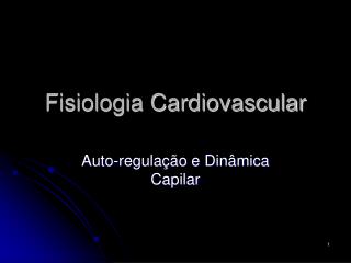 Fisiologia Cardiovascular