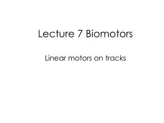 Lecture 7 Biomotors