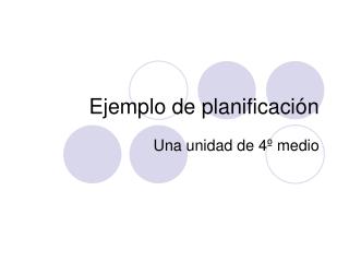 Ejemplo de planificación