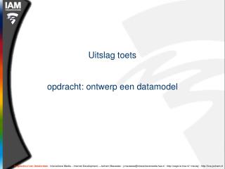 Uitslag toets opdracht: ontwerp een datamodel