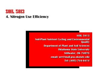 4. Nitrogen Use Efficiency
