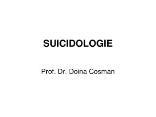 SUICIDOLOGIE