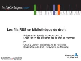 Les fils RSS en bibliothèque de droit