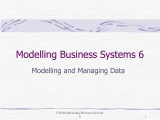 Modelling Business Systems 6