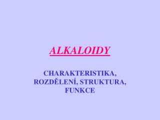 ALKALOIDY