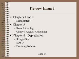 Review Exam I