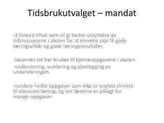 Tidsbrukutvalget – mandat