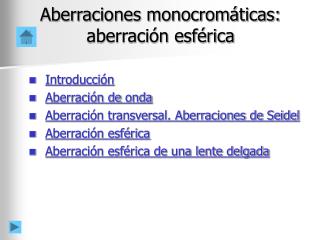 Aberraciones monocromáticas: aberración esférica