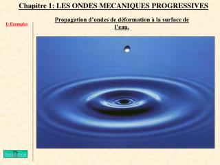 Chapitre 1: LES ONDES MECANIQUES PROGRESSIVES