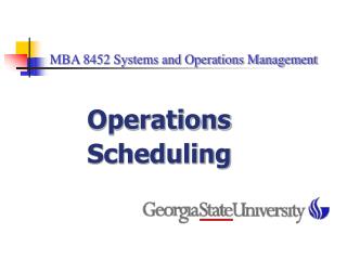 MBA 8452 Systems and Operations Management