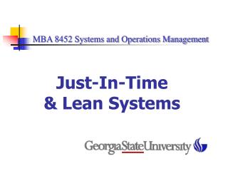 MBA 8452 Systems and Operations Management