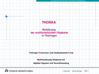 THOSKA Einführung der multifunktionalen Chipkarte in Thüringen