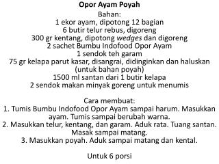 Opor Ayam Poyah