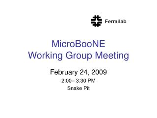 MicroBooNE Working Group Meeting