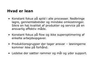Hvad er lean