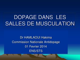 DOPAGE DANS LES SALLES DE MUSCULATION