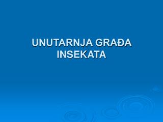 UNUTARNJA GRAĐA INSEKATA